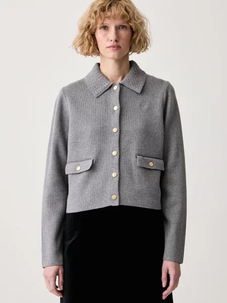 Tommy Hilfiger kardigan z dodatkom volne siva
