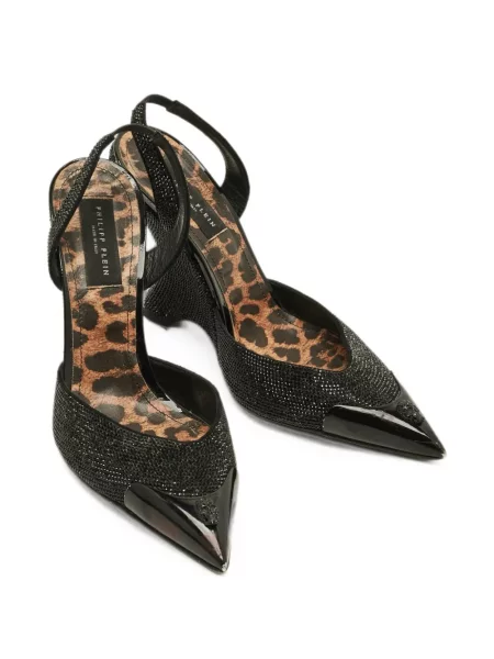 Pantofi cu toc Philipp Plein slingback negru