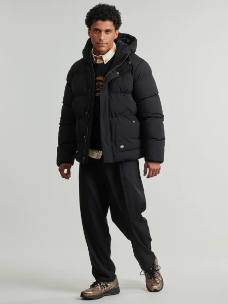 Geacă cu puf Dickies cu glugă negru