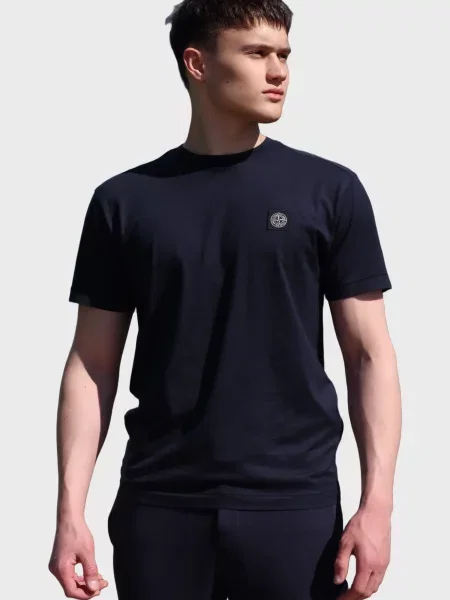Футболка Stone Island з камінням синя