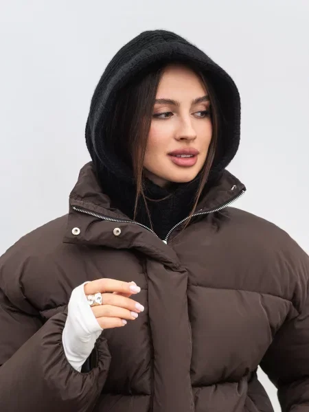 Шапка ромашка черная