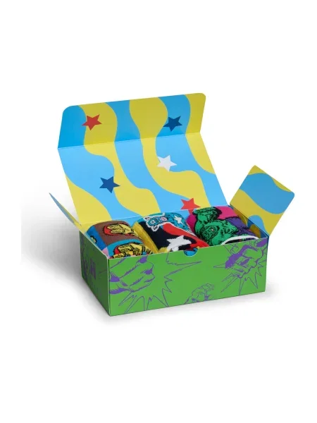 Happy Socks Zokni Marvel Avengers zöld / lila / rózsaszín fekete