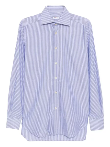 Cămașă Kiton cu dungi cu imagine albastru