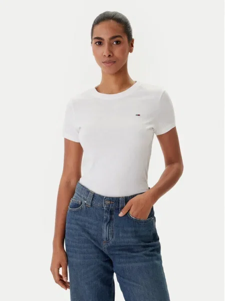 Tommy Jeans tricou din bleumarin alb
