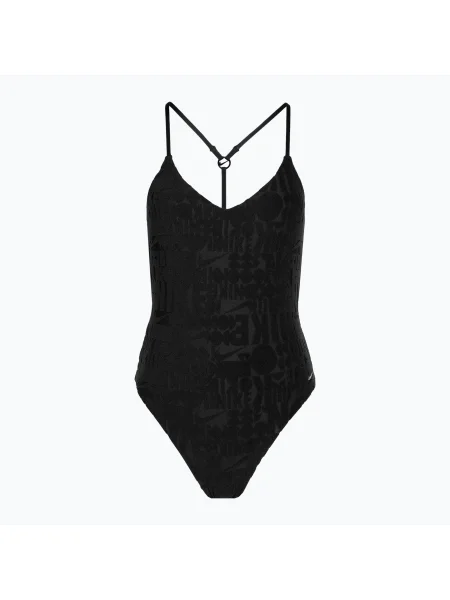 Costum de baie dintr-o bucată pentru femei Nike Retro Flow Terry black negru