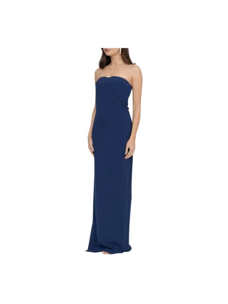 Elisabetta Franchi sukienka granatowy maxi prosta niebieska