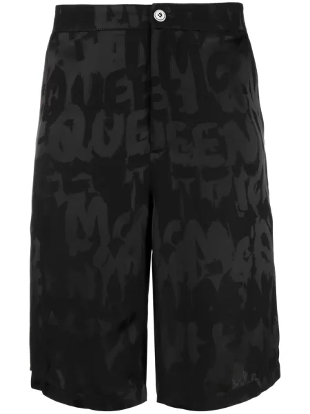 Pantaloni scurți Alexander Mcqueen din jacard negru