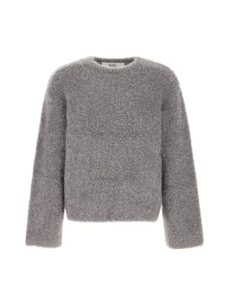 Sweter Séfr wełniany szary