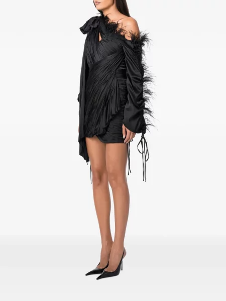 Rochie mini Norina St cu pene negru