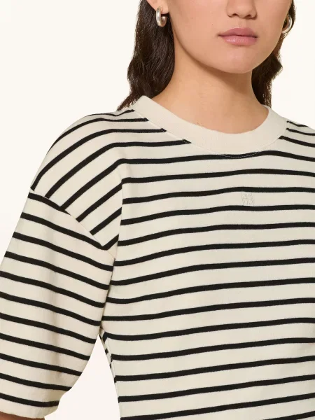 Anine Bing Sukienka Dresowa Mona Z Rękawami weiss czarna