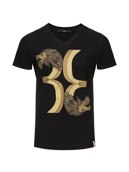 Tricou Billionaire cu decolteu în V negru
