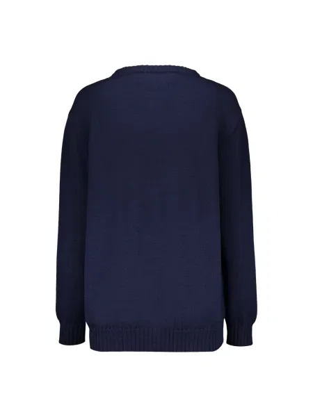Sweter Alberta Ferretti ze sznurkiem niebieski