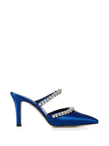 Mulės Manolo Blahnik su kristalais mėlyna