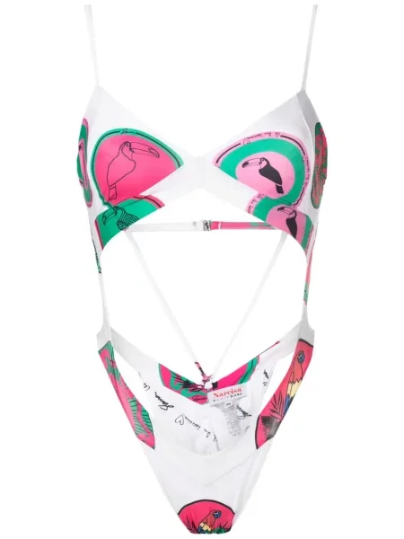 Costum de baie Amir Slama cu imagine alb