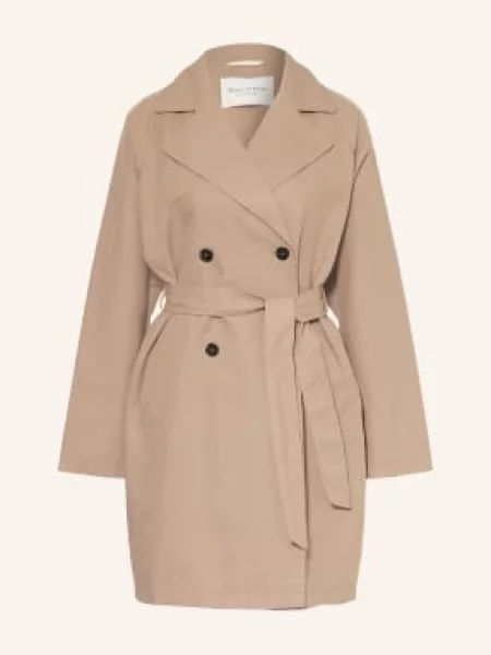 Marc O'Polo trencz z zawartością lnu Kobiety brązowy jednolity 34 beżowy