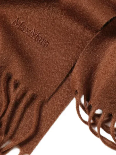 Fular Max Mara cu broderie maro