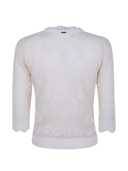 Sweter Twinset koronkowy biały