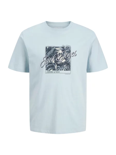 Jack & Jones Plus Tricou JJHONOLULU albastru marin / albastru fumuriu / albastru deschis / murdar alb