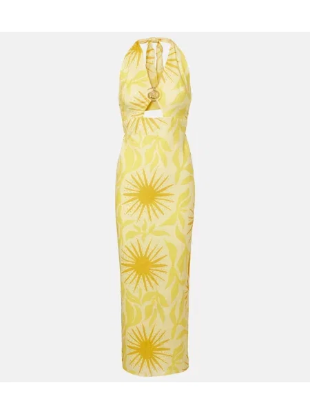 Rochie maxi Cala De La Cruz de in cu imagine galben