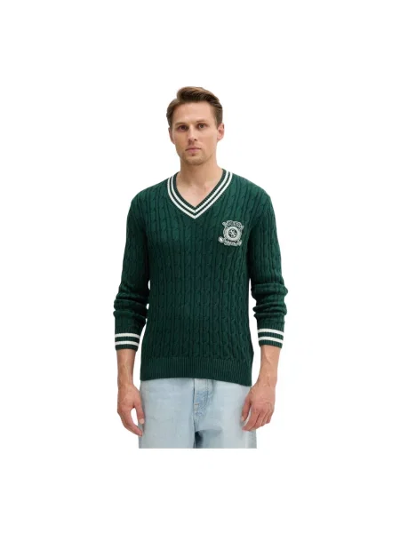 Dzianinowy sweter Guess zielony