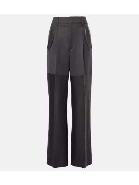 Pantaloni Victoria Beckham de lână negru