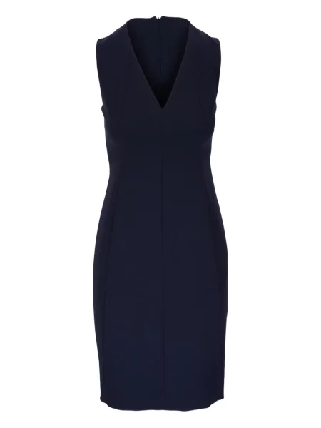Rochie fără mâneci Akris fără mâneci cu decolteu în V de costum albastru