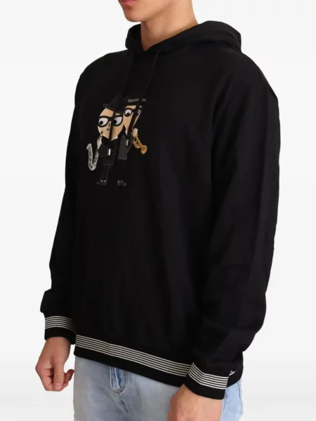 Hanorac cu glugă Dolce & Gabbana cu imagine negru