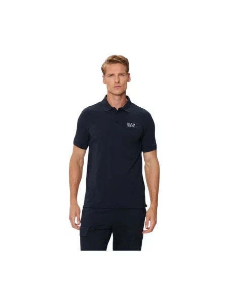 Emporio Armani polo granatowy z nadrukiem niebieska