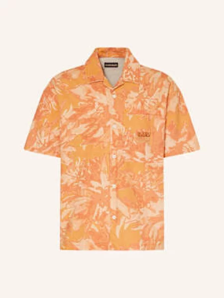 Napapijri Košile S Krátkým Rukávem Talla Comfort Fit oranžová/ tmavě oranžová/ tmavě oranžová