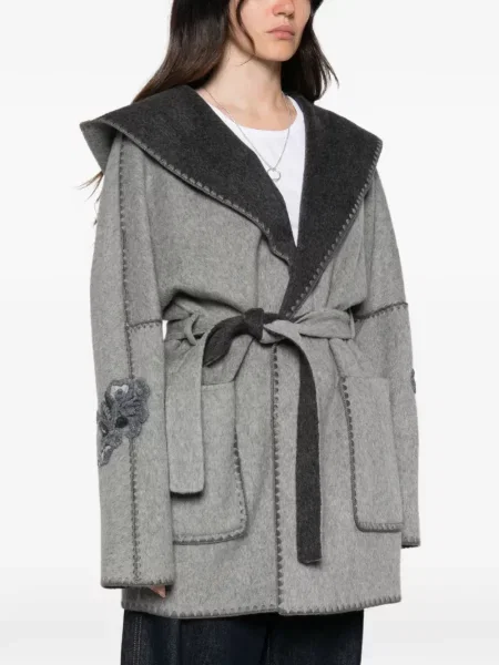 Palton Ermanno Firenze cu broderie gri