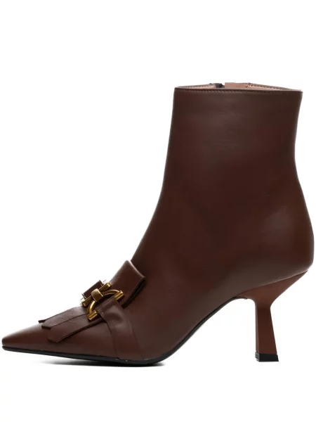 Buty do kostki Poche Paris o krotszym kroju brązowe