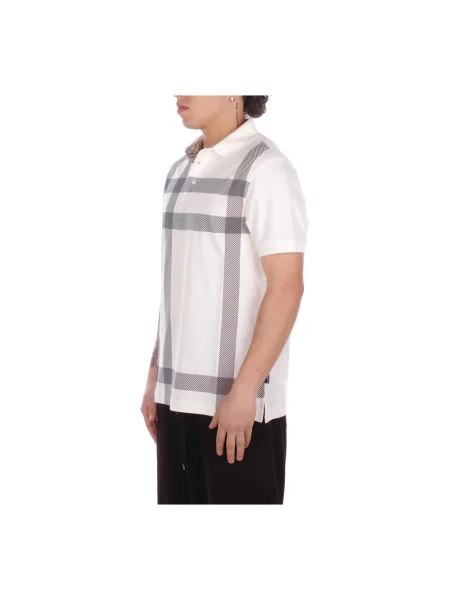 Koszulka polo Barbour w kratę biała