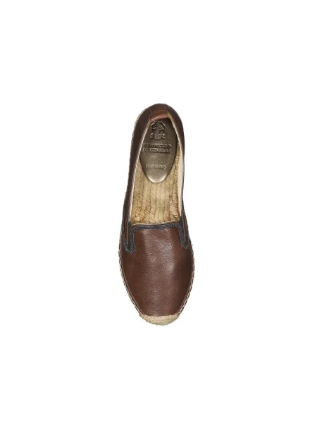 Espadryle Brunello Cucinelli skórzane brązowe