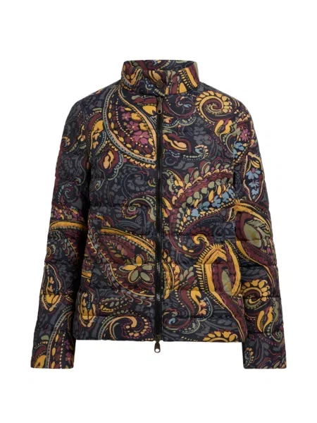 Decupat geacă cu puf Etro cu model paisley albastru
