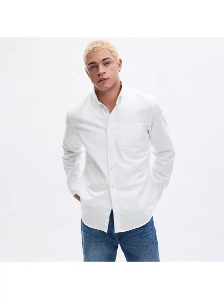 Košile GAP Standard Oxford Shirt White V2 Global XXL bílá