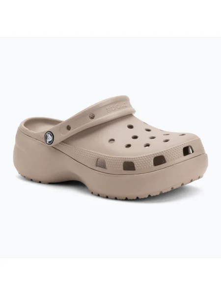 Papuci pentru femei Crocs Classic Platform Clog taupe