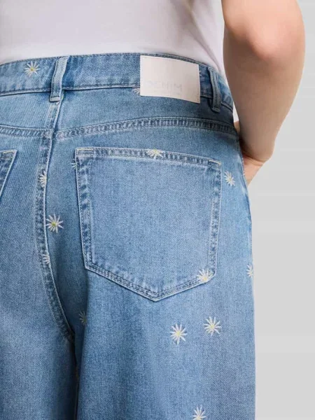 Jeansy z szerokimi nogawkami z czystej bawełny model LINOU' Tom Tailor Denim niebieskie