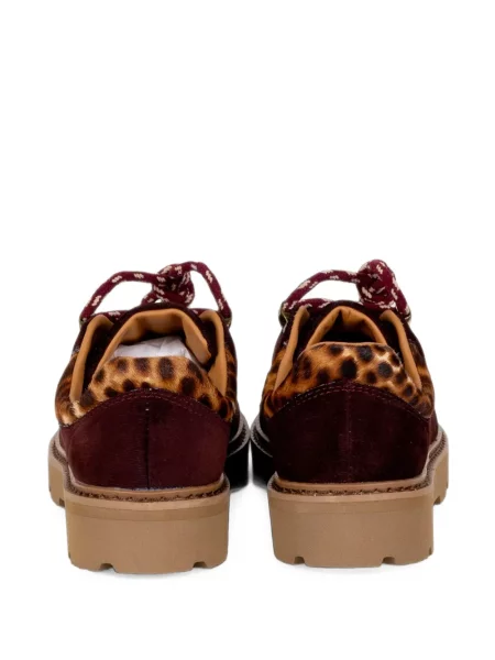 Pantofi Stokton de catifea cu imagine cu model leopard roșu