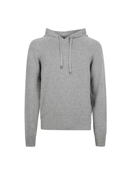 Bluza z kapturem Tom Ford z kaszmiru szara