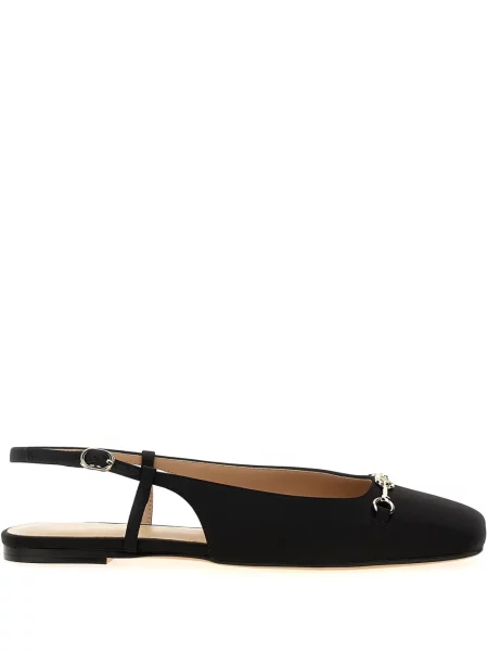 Sandale Twinset din satin slingback negru