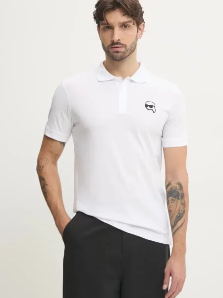 Karl Lagerfeld polo z aplikacją biały