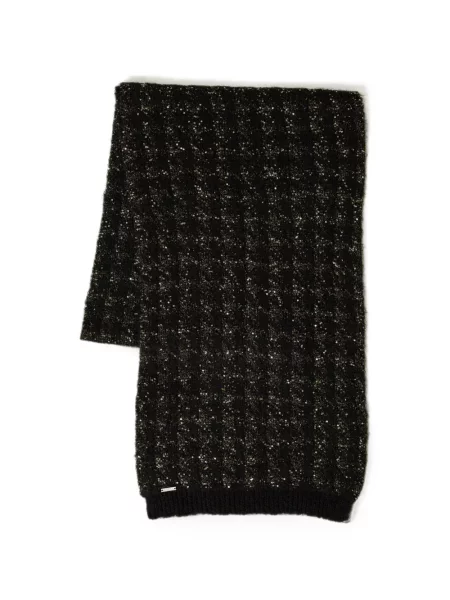 Fular Twinset tricotate cu model pepito negru