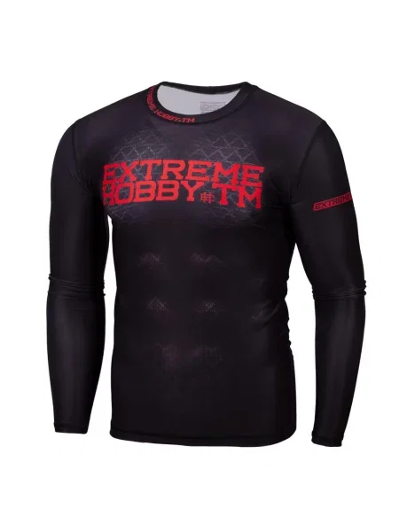 Koszulka sportowa Rashguard do MMA EXTREME HOBBY BLACK ARMOUR czarna