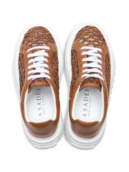 Sneakerși Casadei cu platformă maro