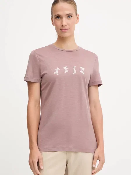 Športna kratka majica Icebreaker Merino Tech Lite roza