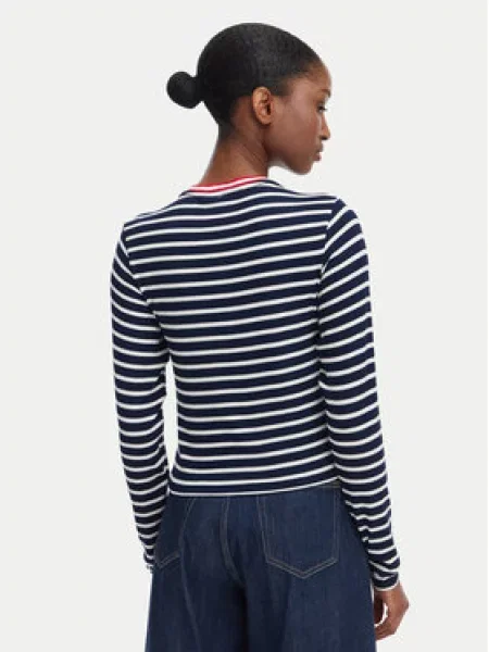 Tommy Jeans Kardigán námornícka modrá / červená biela