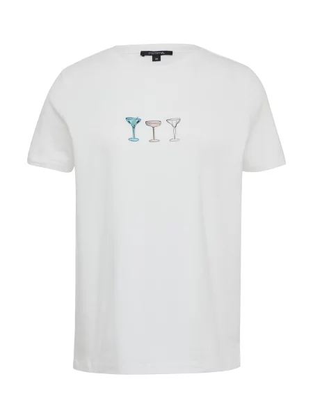 COMMA Majica pastelno modra / pastelno roza / črna bela