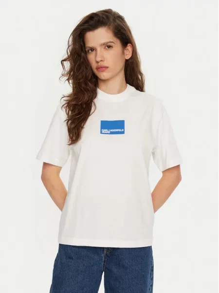 T-Shirt Karl Lagerfeld Jeans λευκό