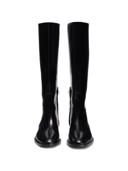 Кожени ботуши Jil Sander черно