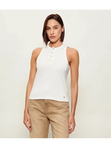 Tommy Hilfiger Top HENLEY alb